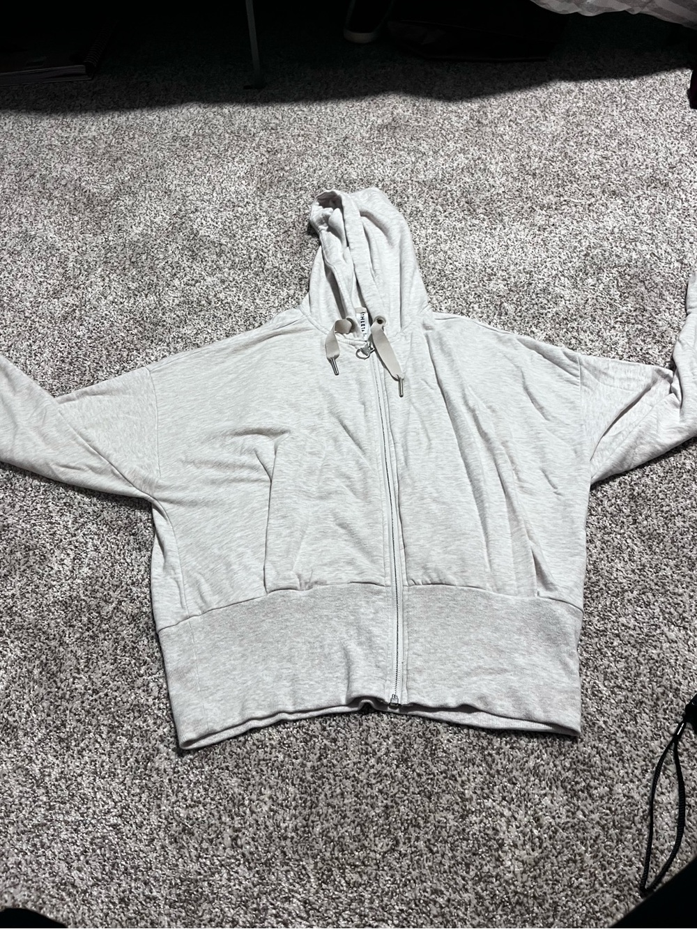 Athleta Women’s Medium Gray Full Zip Hoodie Dolman Sleeve Thumbhole Soft TENCEL